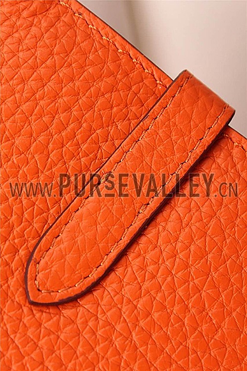 Hermes Kelly Long Wallet Orange 608074
