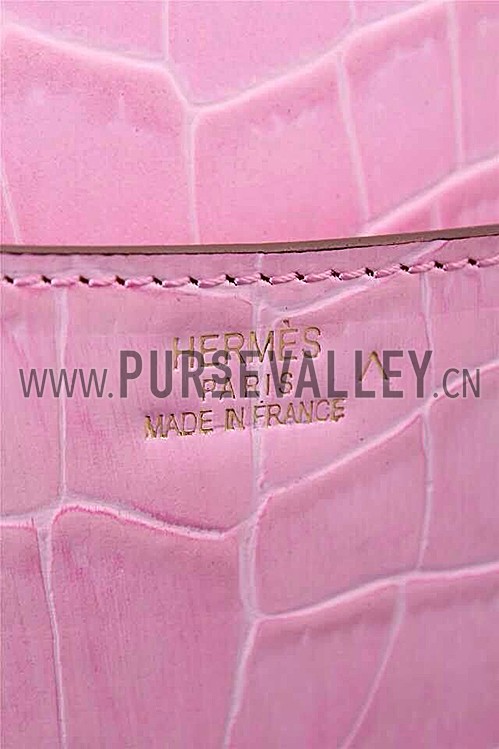 Hermes Constance Crocodile Leather Pink 608108