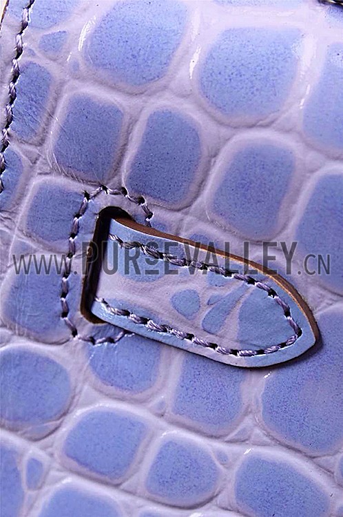 Hermes Kelly Longue Clutch Crocodile Leather Light Purple 608172