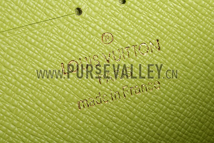 Louis Vuitton Monogram Canvas Zippy Wallet With Green Leather Zipper Pull 608254