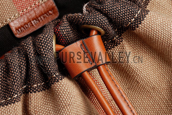 Burberry Man Canvas Check Backpack Saddle Brown 608273