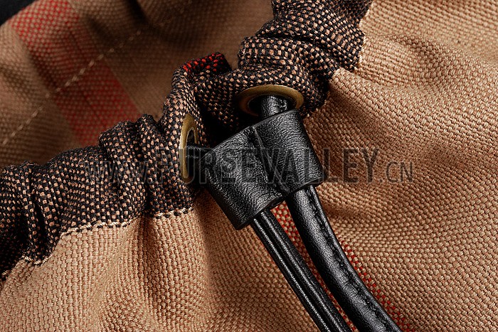 Burberry Man Canvas Check Backpack Saddle Black 608274