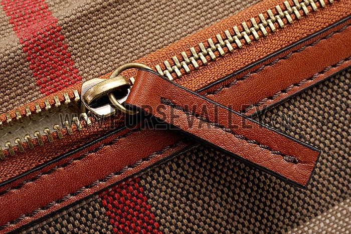 Burberry Canvas Check Foldover Crossbody Bag Saddle Brown 608275