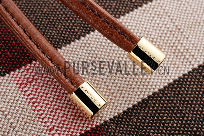 Burberry Canvas Check Backpack Honey Tan 608278