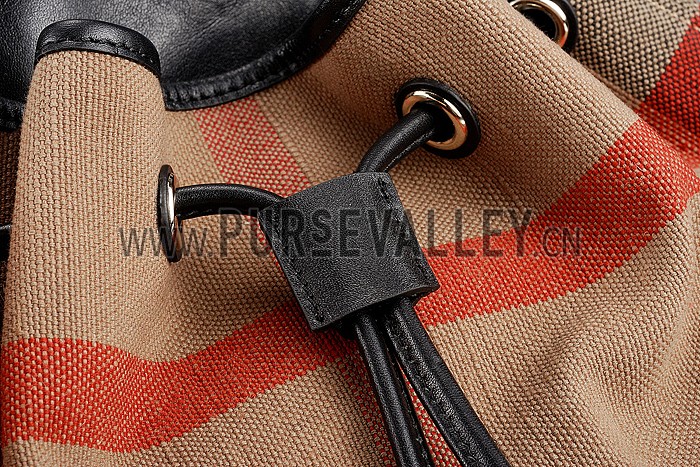 Burberry Canvas Check Backpack Honey Black 608280
