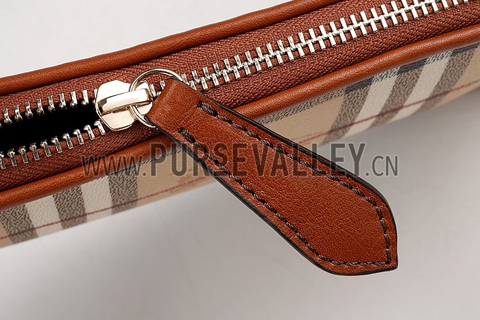 Burberry Haymarket Check Wristlet Tan 608281