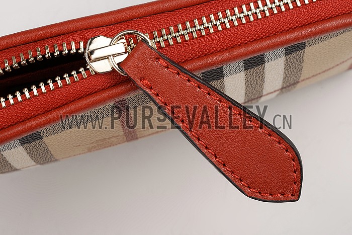 Burberry Haymarket Check Wristlet Parade Red 608282