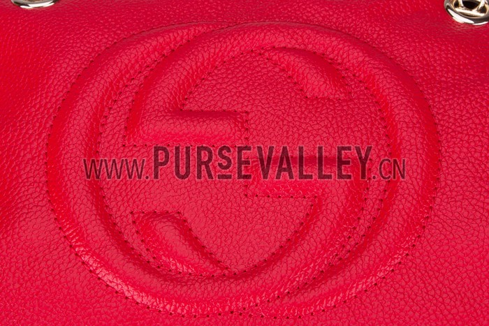 Gucci Medium Soho Rust Leather Shoulder Bag with Chain Straps