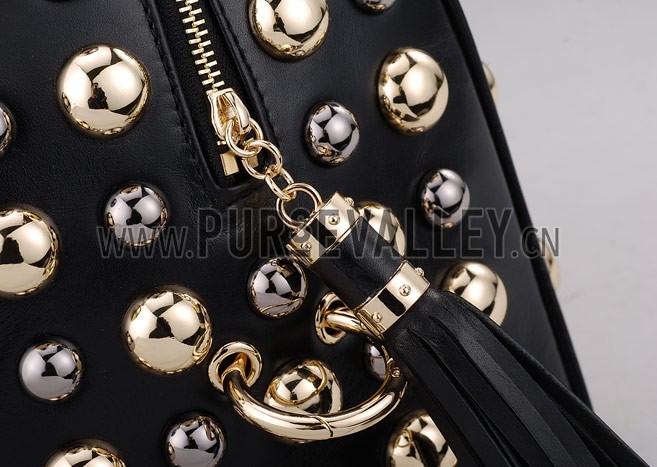 Gucci Babouska Studded Boston Bag Black
