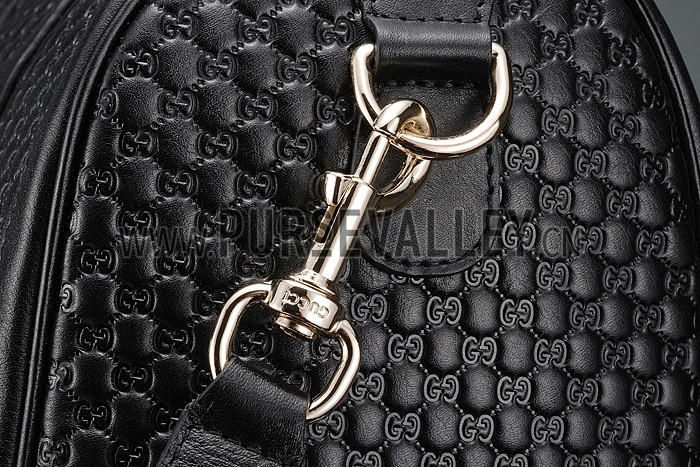 Gucci Nice Microguccissima Leather Boston Bag Black 607308