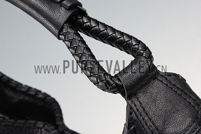 Gucci Medium Woven Tassels Black Leather Hobo 607325