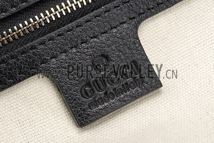 Gucci Hip Bamboo Leather Tote Black 607331