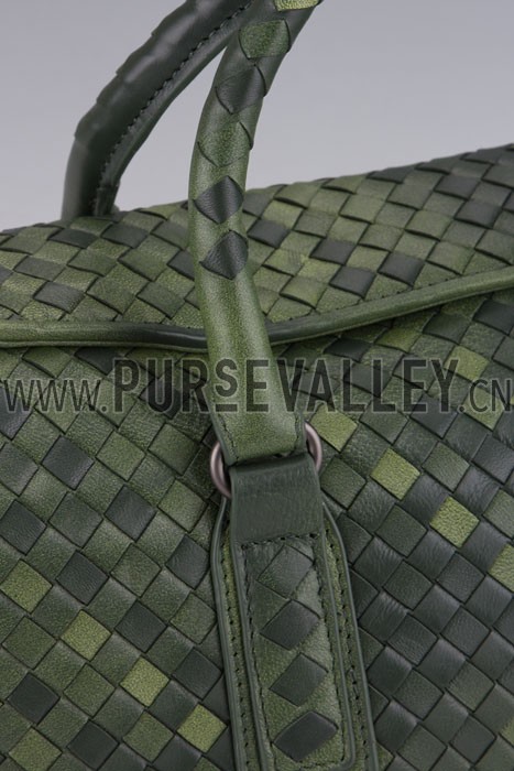 Bottega Veneta Intrecciato Duffel Bag Dark Green