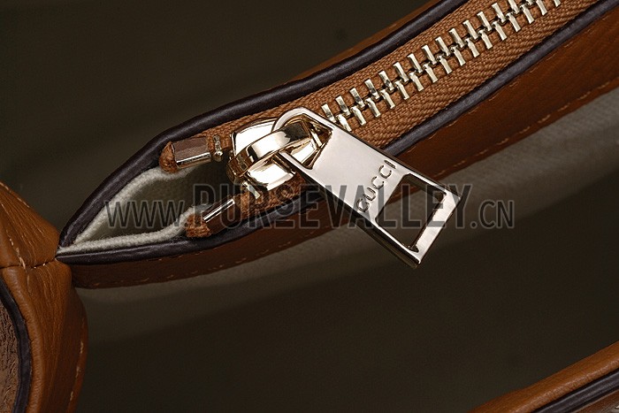 Gucci Bamboo Shopper Leather Tote Tan 607313