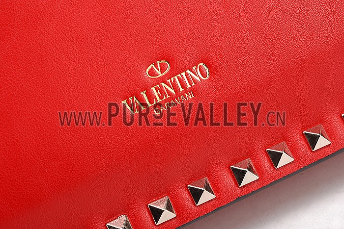 Valentino Rockstud Clutch Red 607530