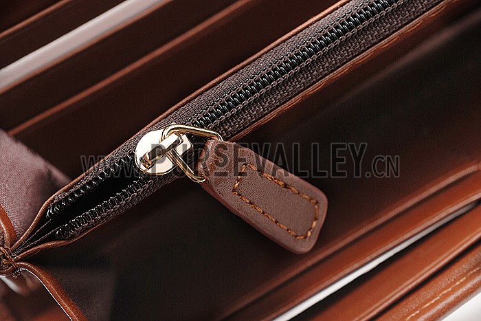 Burberry Haymarket Check Large Purse Brown