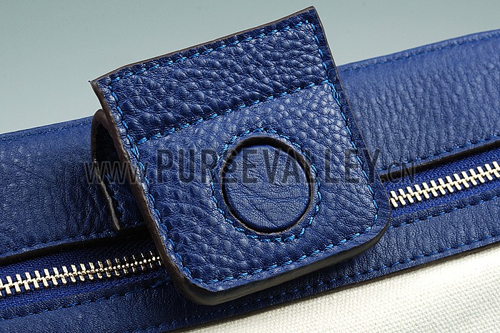 Gucci Swing Leather Tote Dark Blue Medium 607683