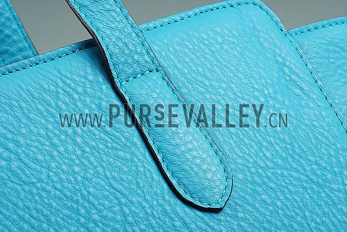 Gucci Swing Leather Tote Light Blue Medium 607684