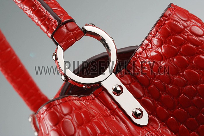 Louis Vuitton Capuciness Crocodile Leather Red MM 607549