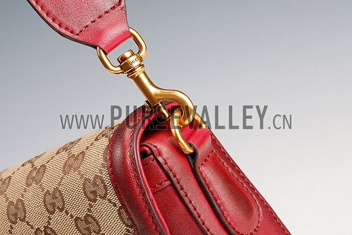Gucci Lady Web GG Small Canvas Bag Dark Red
