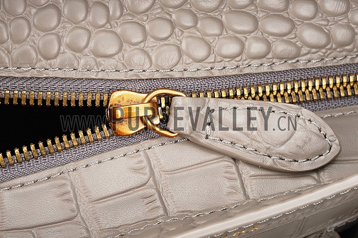 Celine Micro Luggage Crocodile Grey
