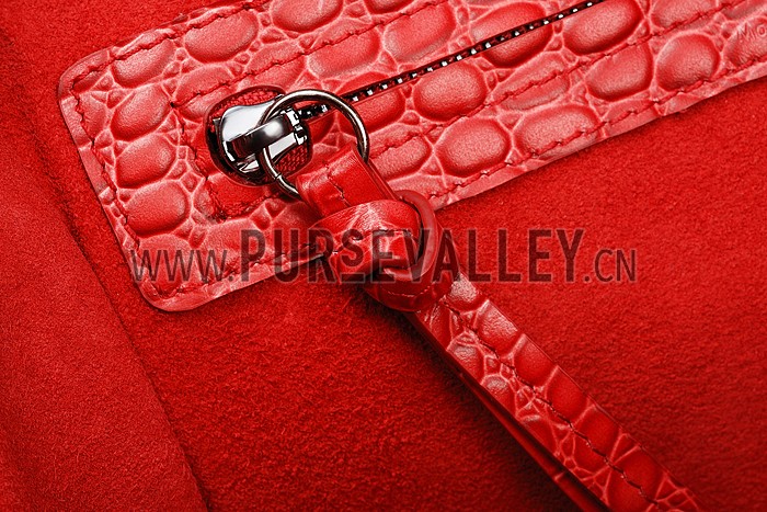 Celine Phantom Medium Red Crocodile Leather