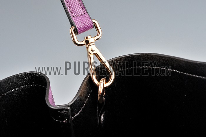 Prada Saffiano Double Tote Purple