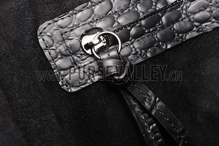 Celine Phantom Medium Black Crocodile Leather