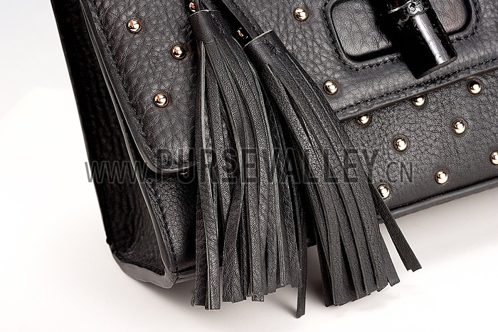 Gucci Miss Bamboo Studded Bag Black