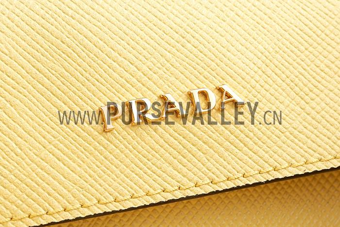 Prada Saffiano Double Tote Yellow