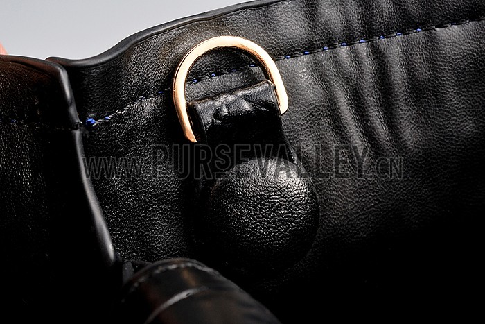 Prada Saffiano Crocodile Leather Black And Blue Small Bag