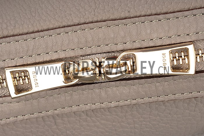 Gucci GG Classic Top Handle Leather Bag Grey