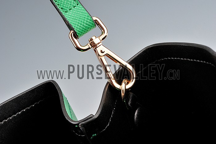 Prada Saffiano Double Tote Green