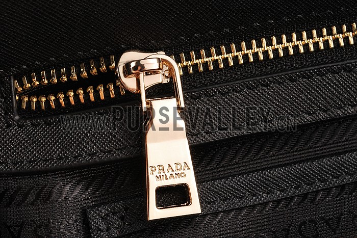Prada Saffiano Mini Double Zip Tote Black