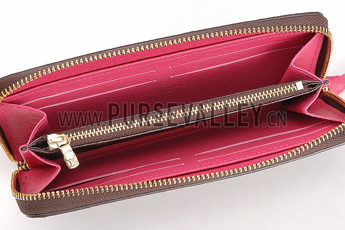 Louis Vuitton Monogram Canvas Zippy Wallet With Rose Leather Zipper Pull 608253