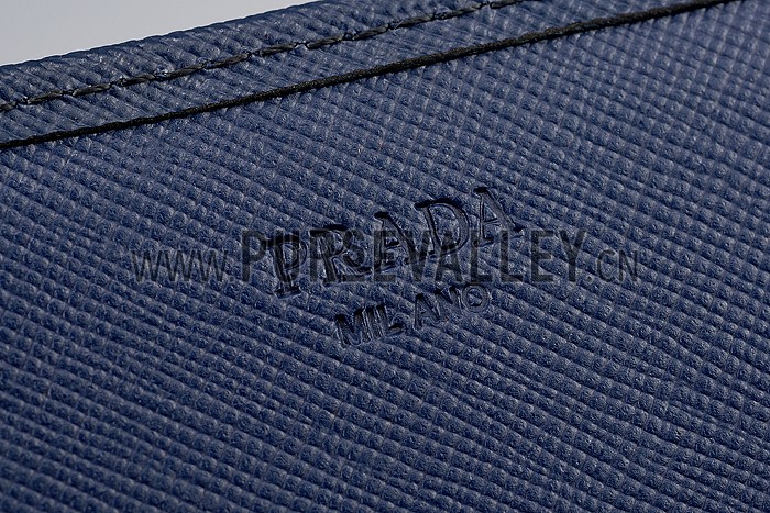 Prada Saffiano Leather Dark Blue Wallet