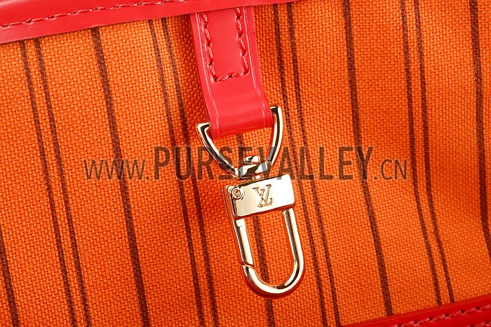 Louis Vuitton Monogram Totem Neverfull Red