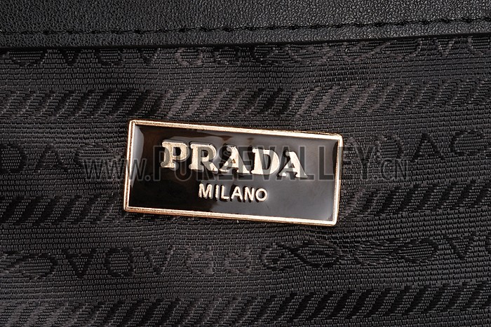 Prada Crocodile Leather Shoulder Bag Black