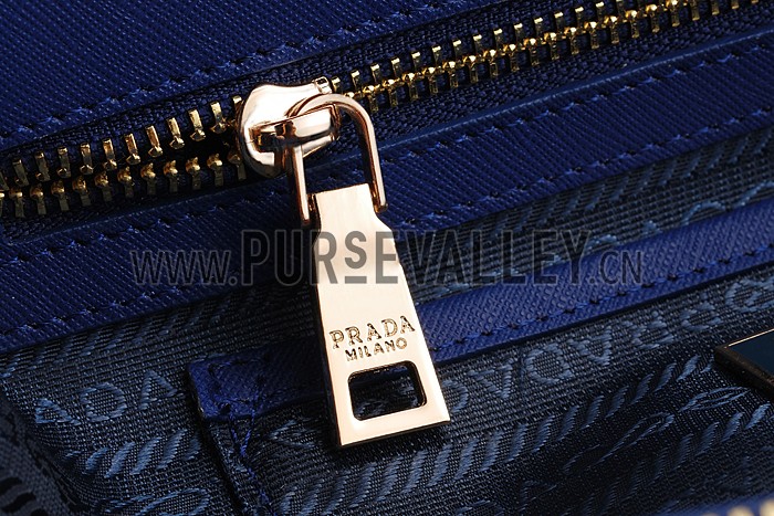 Prada Saffiano Small Leather Blue Bag