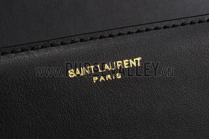 YSL Classic Y Clutch Black Leather 608315