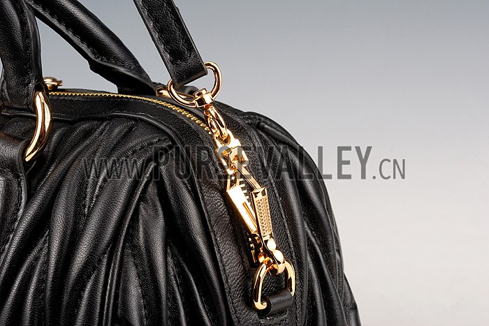 Miu Miu Matelasse Top Handle Large Black