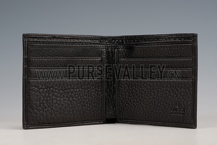 Gucci Bi-Fold Wallet With Interlocking G Metal Detail Black