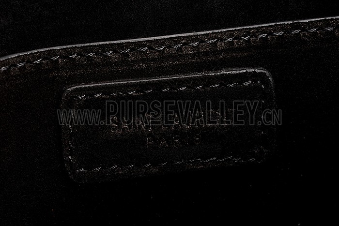 Saint Laurent Medium Fringed Suede Leather Satchel Black