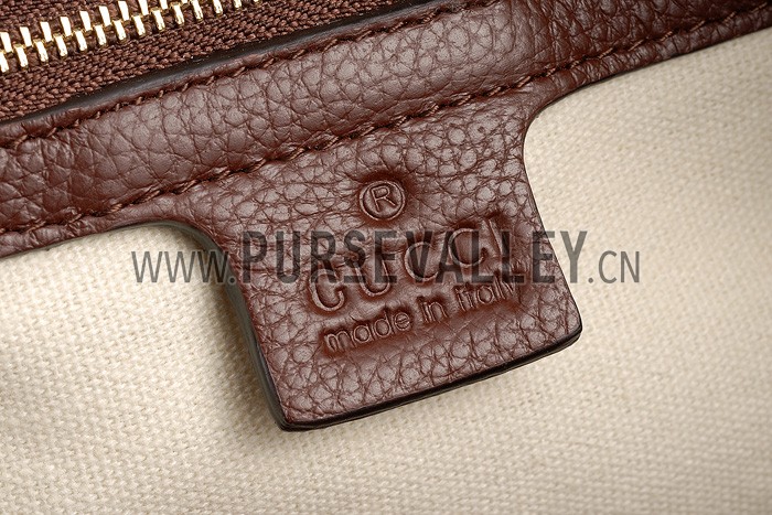 Gucci Vintage Web Boston Bag Brown