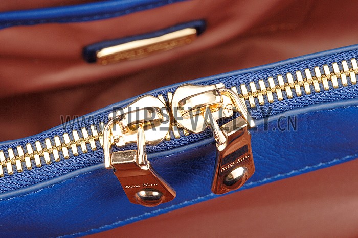 Miu Miu Matelasse Tote Blue