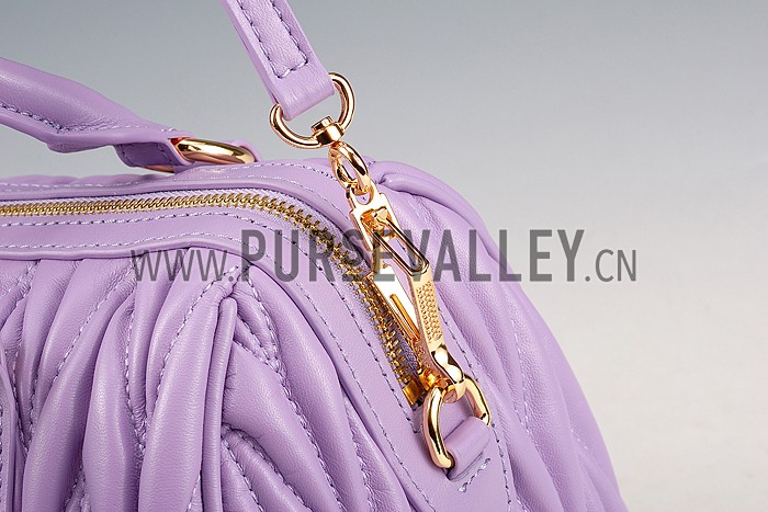 Miu Miu Matelasse Top Handle Large Purple