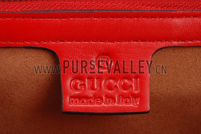Gucci Padlock Arabesque Canvas Shoulder Bag Red
