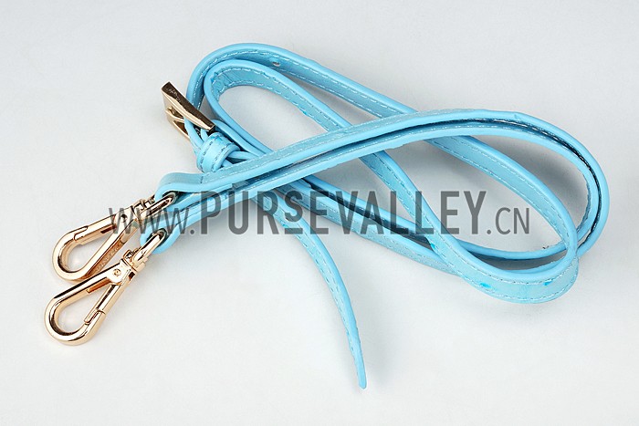 Prada Double Tote Ostrich Leather Bag Light Blue