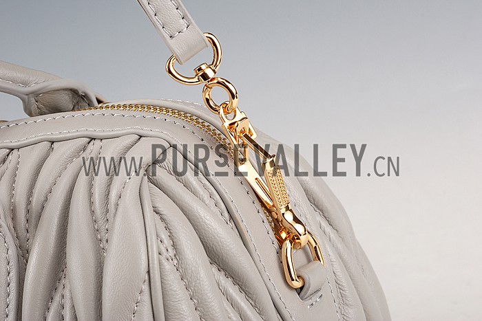Miu Miu Matelasse Top Handle Large Grey