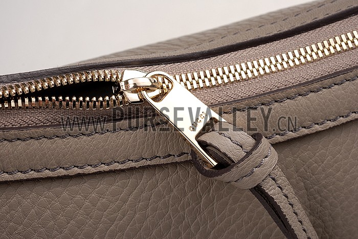 Gucci Miss GG Leather Hobo Grey